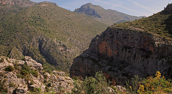 Vista panorámica de Pedreguer, Alicante, mostrando el pintoresco paisaje urbano cercano a la sede de Fresdental, líder en innovación dental.