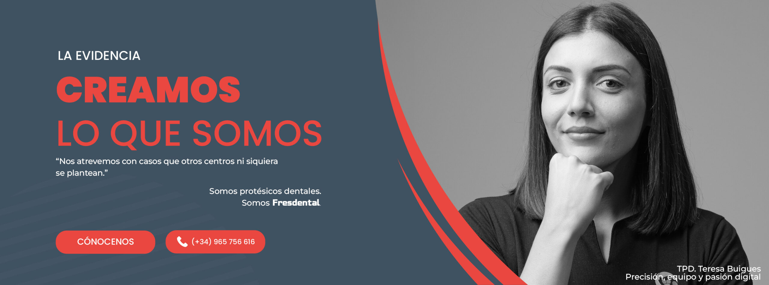 00A- PORTADA FB TERESA BUIGUES La prótesico dental Jeisy Arca retrato con laboratorio de prótesis dental